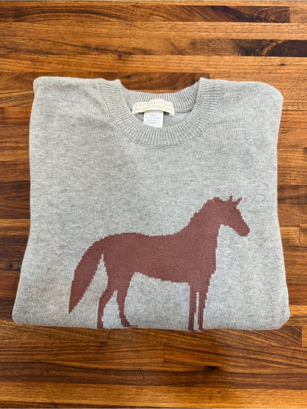 Beaufort Bonnet Isaac Intarsia Horse Sweater - Grantley Gray - 7 - Picture 6 of 6